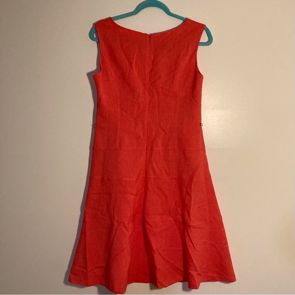 Evan Picone Coral Sleeveless V-Neck A-Line Dress - Picture 2 of 14